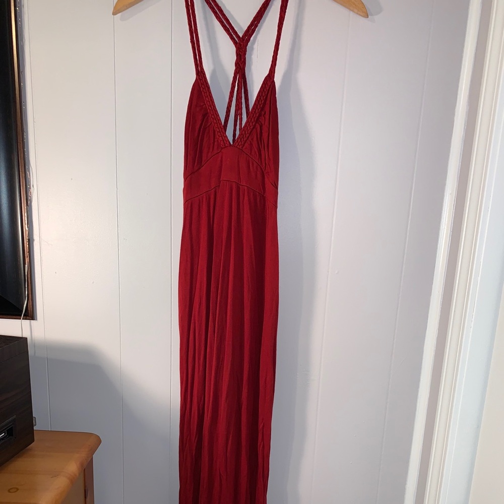 Red Summer Long Flowy Dress